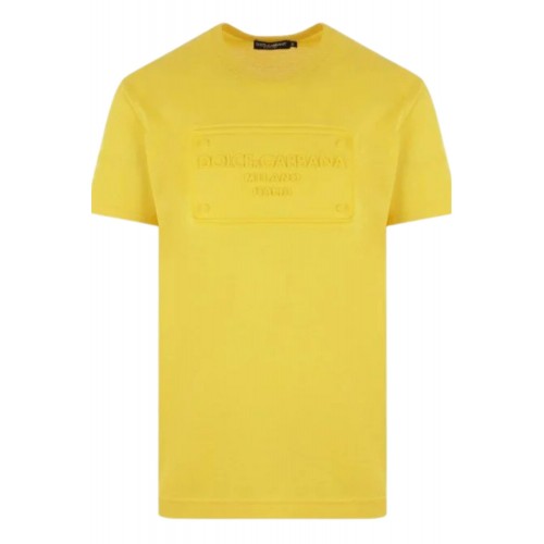 Tricou DOLCE & GABBANA, Logo Brand Frontal, Galben  Tricou DOLCE & GABBANA, Logo Brand Frontal, Galben