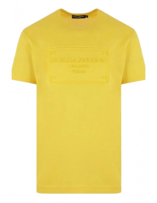 Tricou DOLCE & GABBANA, Logo Brand Frontal, Galben - G8KBAZG7C7UA0417 Tricou DOLCE & GABBANA, Logo Brand Frontal, Galben - G8KBAZG7C7UA0417