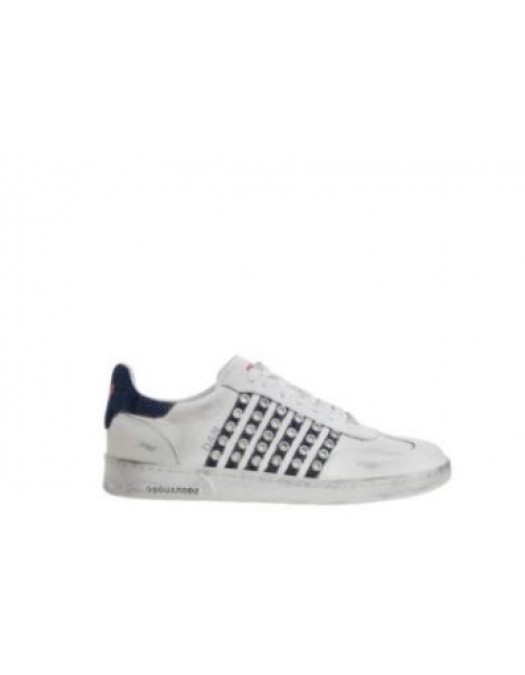 Sneakers DSQUARED2, Boxer Design, Denim Details, White - SNM042411508297M872