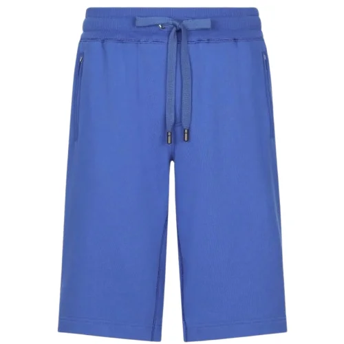 Pantaloni scurti DOLCE AND GABBANA, Logo Metalic, Blue