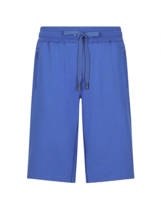 Pantaloni scurti DOLCE AND GABBANA, Logo Metalic, Blue - GVB7HTG7F2GBA232 Pantaloni scurti DOLCE AND GABBANA, Logo Metalic, Blue - GVB7HTG7F2GBA232