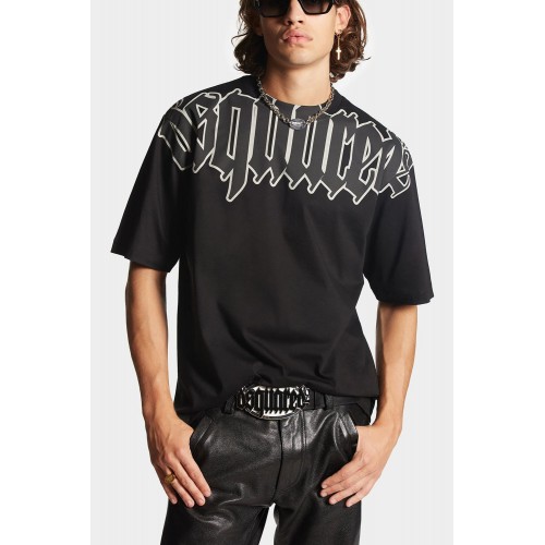 Tricou DSQUARED2, Logo Brand Print, Black S74GD1264S23009900 Tricou DSQUARED2, Logo Brand Print, Black S74GD1264S23009900