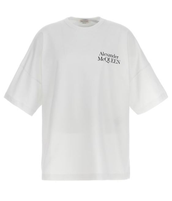 Tricou ALEXANDER MCQUEEN, Print Brand, Alb - 750655QVZ060900