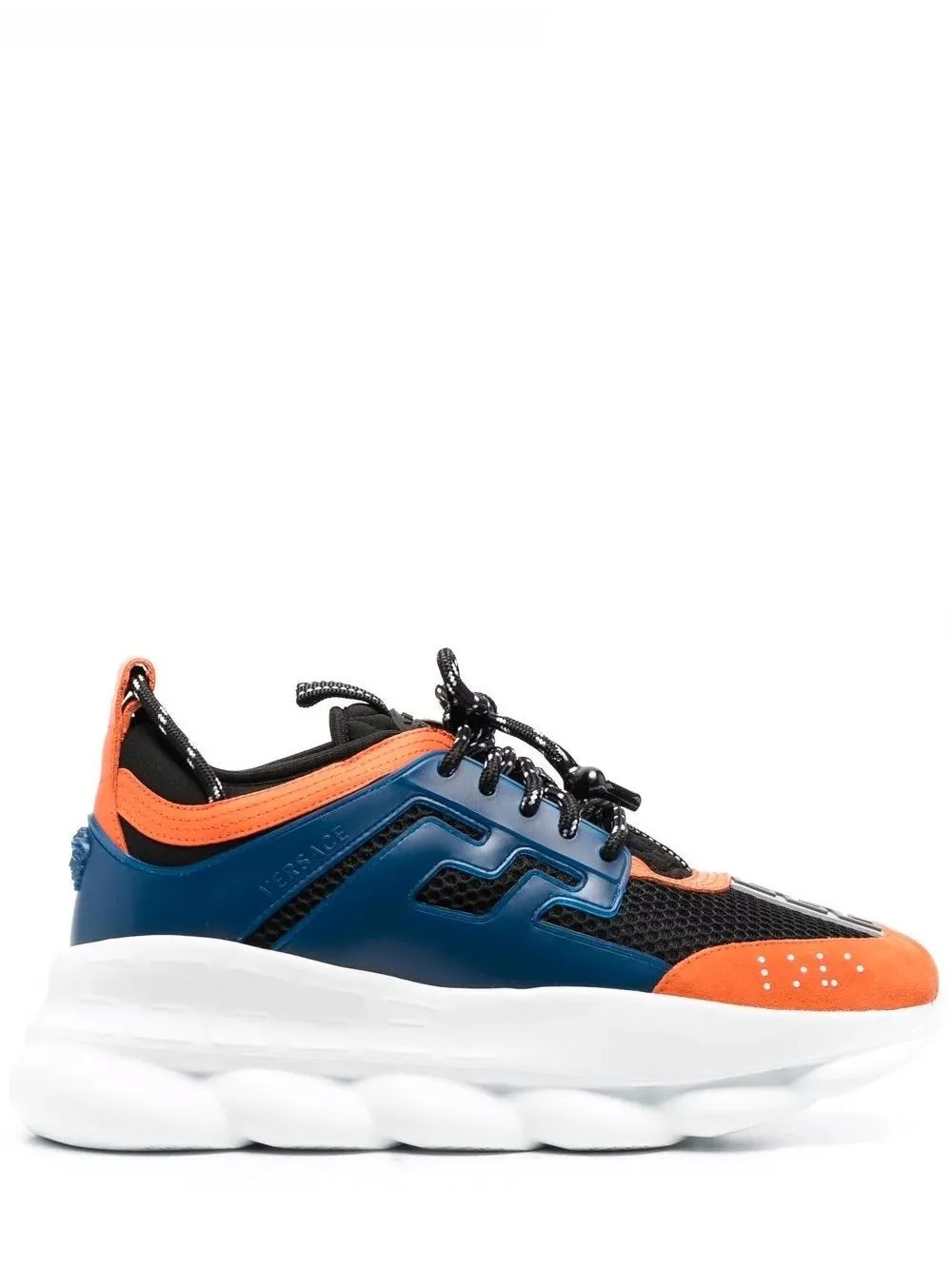 Sneakers Versace, Chain Reaction, Orange Blue Black