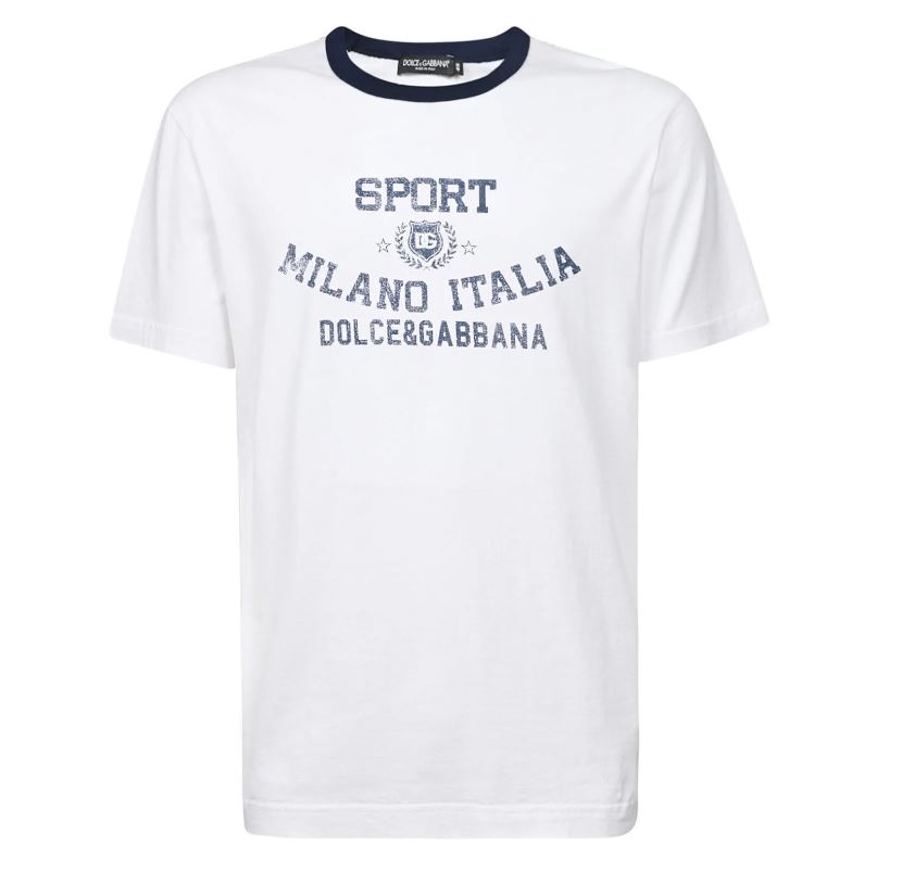 Tricou DOLCE & GABBANA, Milano - Italia Print, Alb