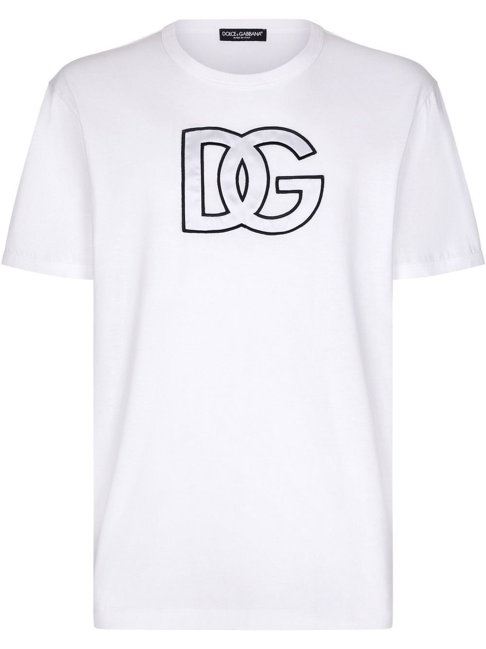 Tricou DOLCE & GABBANA, Black Contour Logo, Alb - G8PL5ZFU7EQW0800